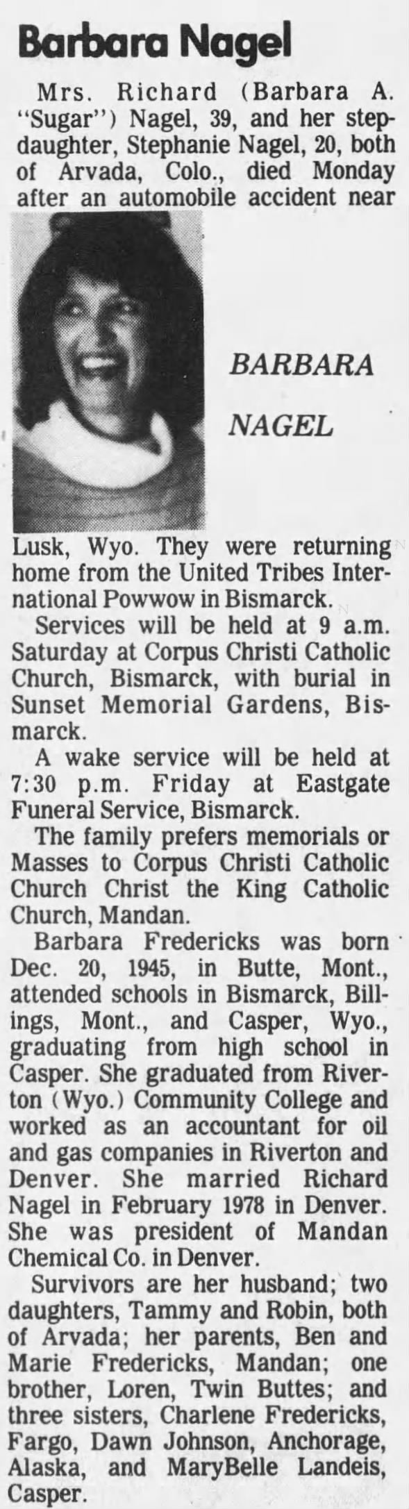 Clipping from The Bismarck Tribune